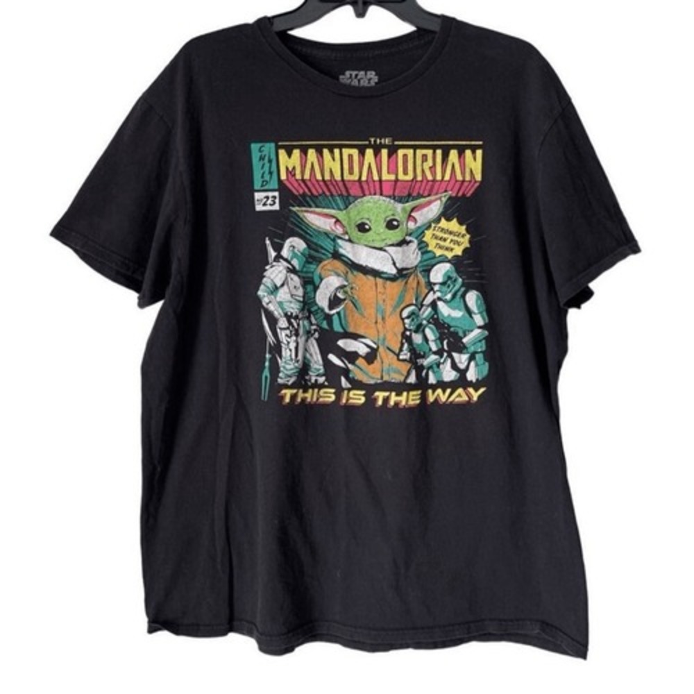 Star Wars The Mandalorian Baby Yoda Graphic T-Shirt Mens XL Mad Engine